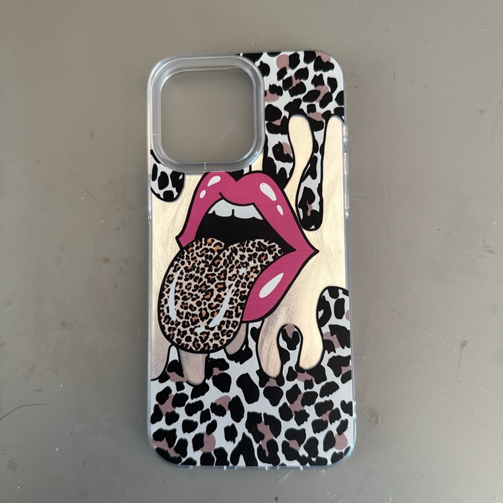 Pink and Black Leopard Print Phone Case